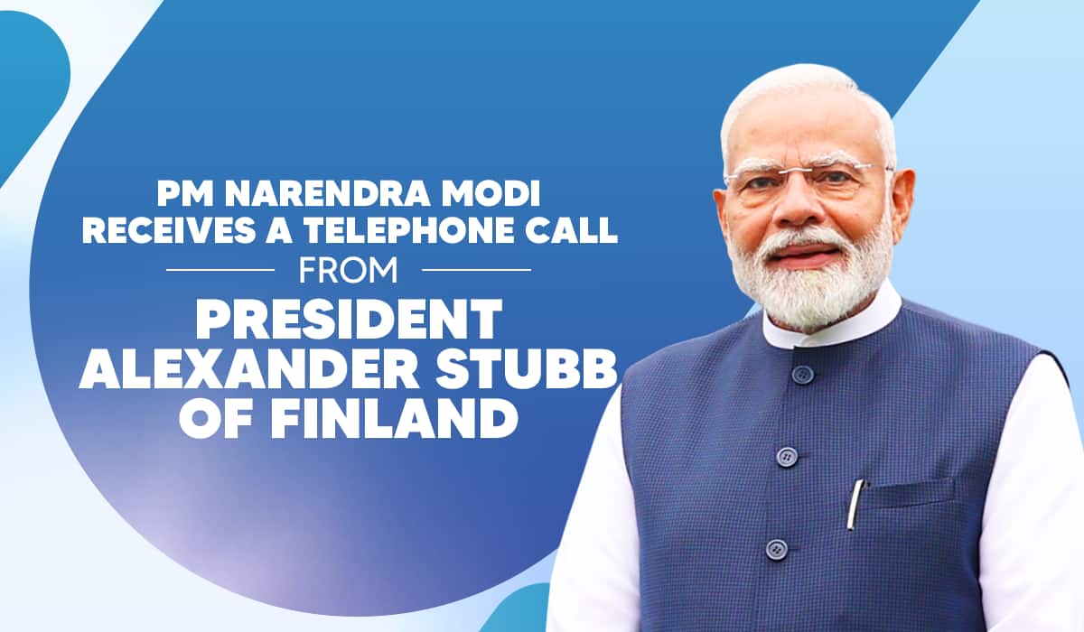 PM Narendra Modi receives a telephone call from President Alexander Stubb of Finland
