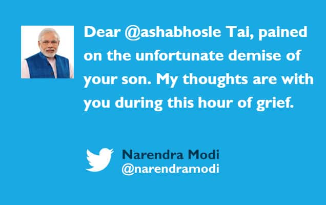 PM condoles the demise of singer Asha Bhosle's son
