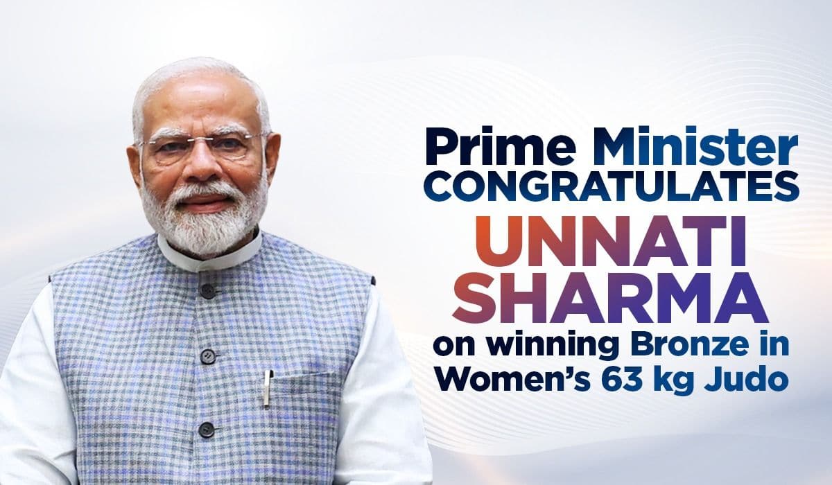 Prime Minister congratulates Unnati Sharma on winning Bronze in Women’s 63 kg Judo