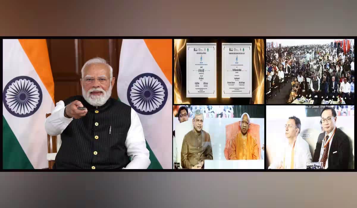 PM Modi participates in the groundbreaking ceremony of HCL-Foxconn Semiconductor Unit in Uttar Pradesh via Video Conferencing