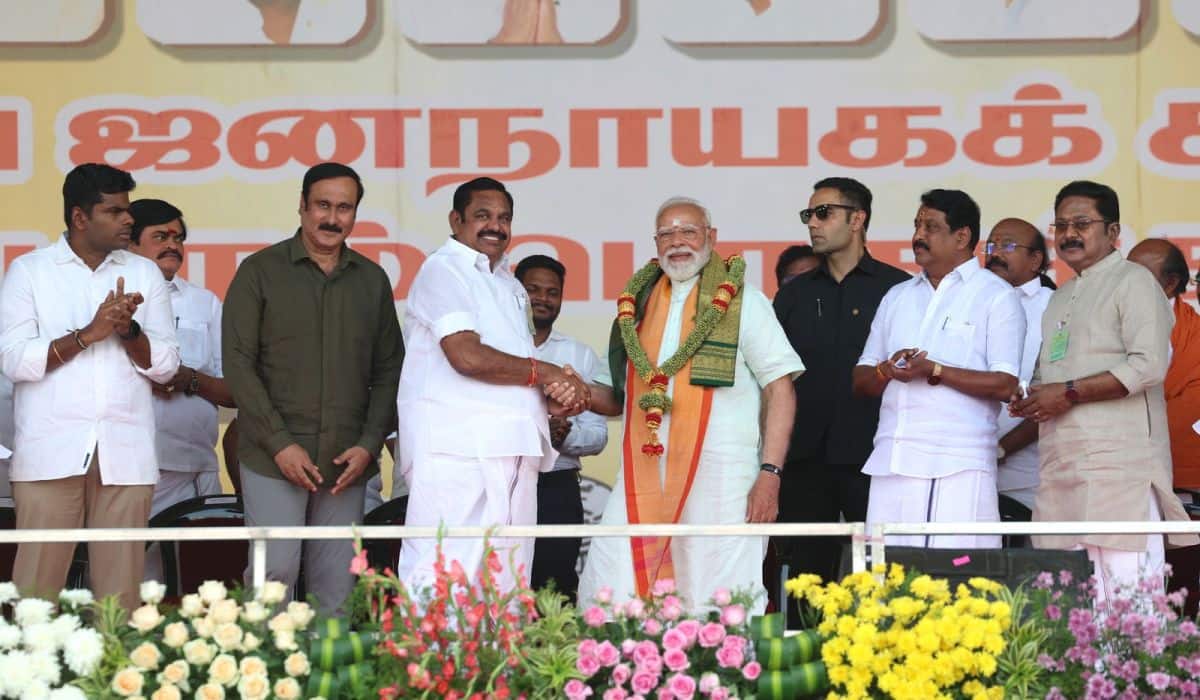 PM Modi addresses an enthusiastic public rally in Madurai, Tamil Nadu