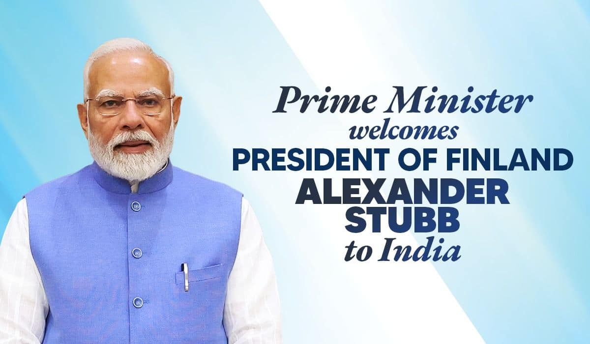 Prime Minister welcomes President of Finland Alexander Stubb to India